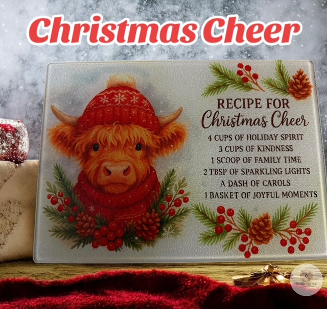 Cutting Board (8" x 11"): Christmas Cheer