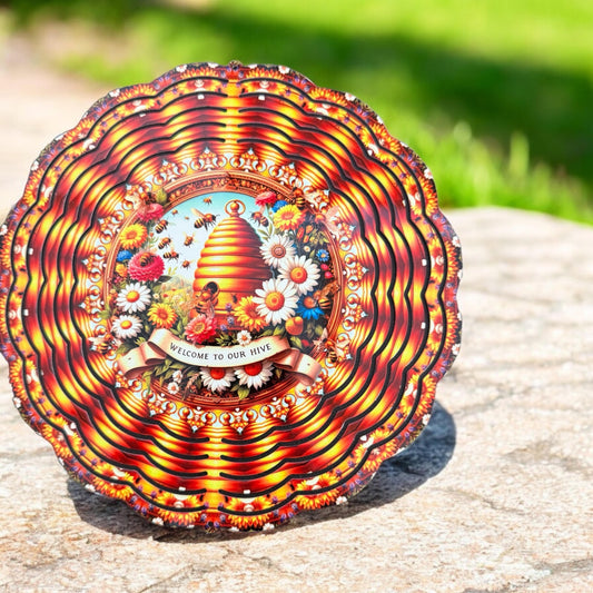 Welcome To Our Hive Wind Spinner